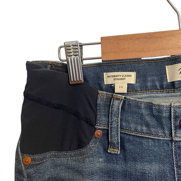 Madewell Maternity Classic Straight Dark Wash Jeans Size 24 NWT - Picture 4 of 7